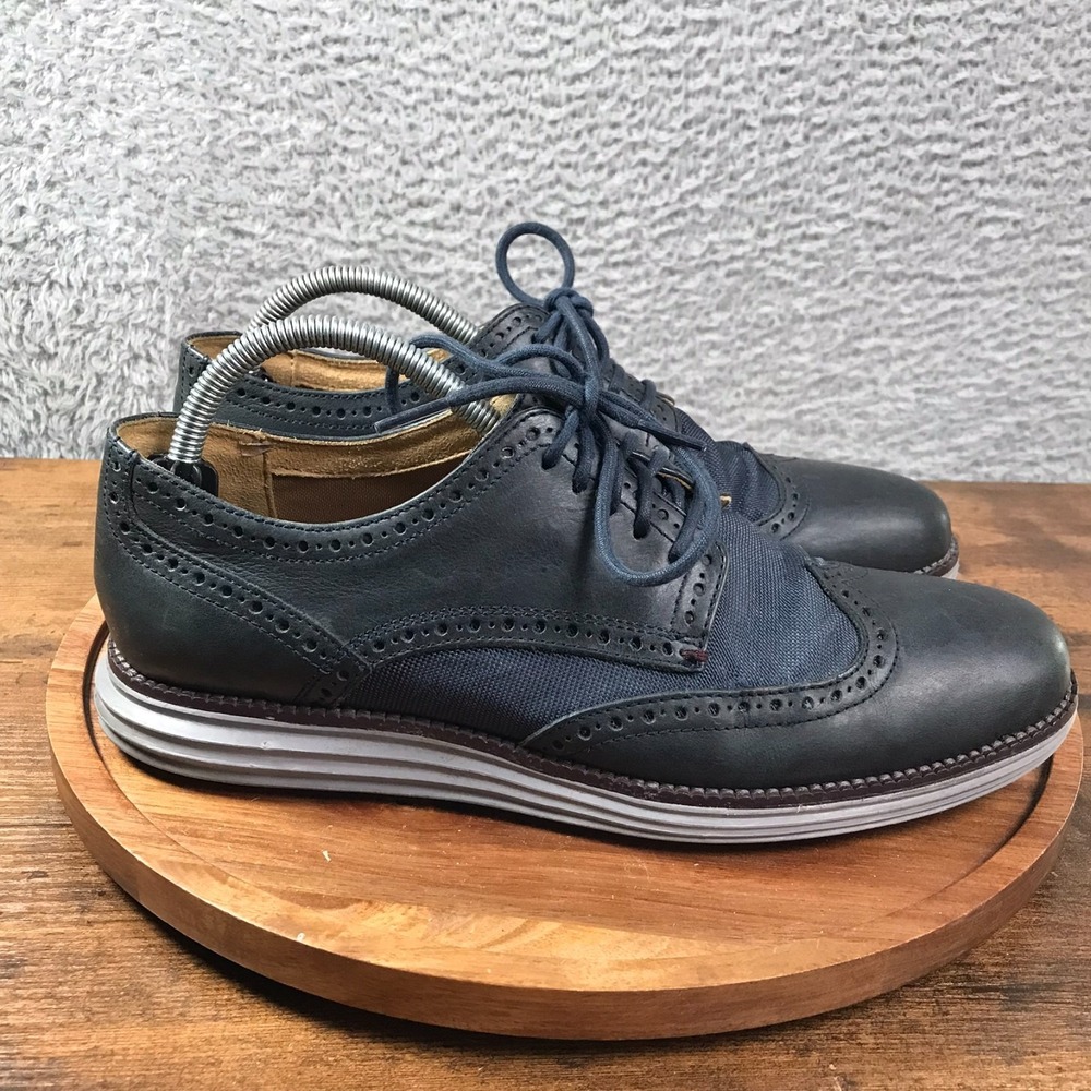 Cole Haan OriginalGrand Wingtip‎ Oxford Mens 8.5M Dark Night Navy Leather Shoe